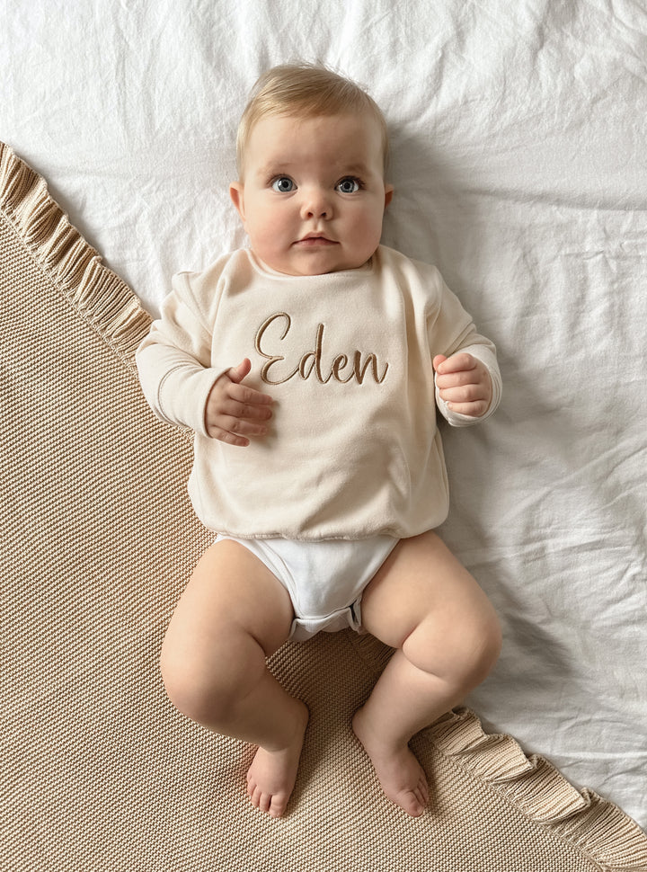 Mabel & Fox - Personalised Name Jumper - Oat - Mabel & Fox