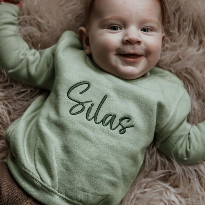 Mabel & Fox - Personalised Name Jumper - Sage - Mabel & Fox