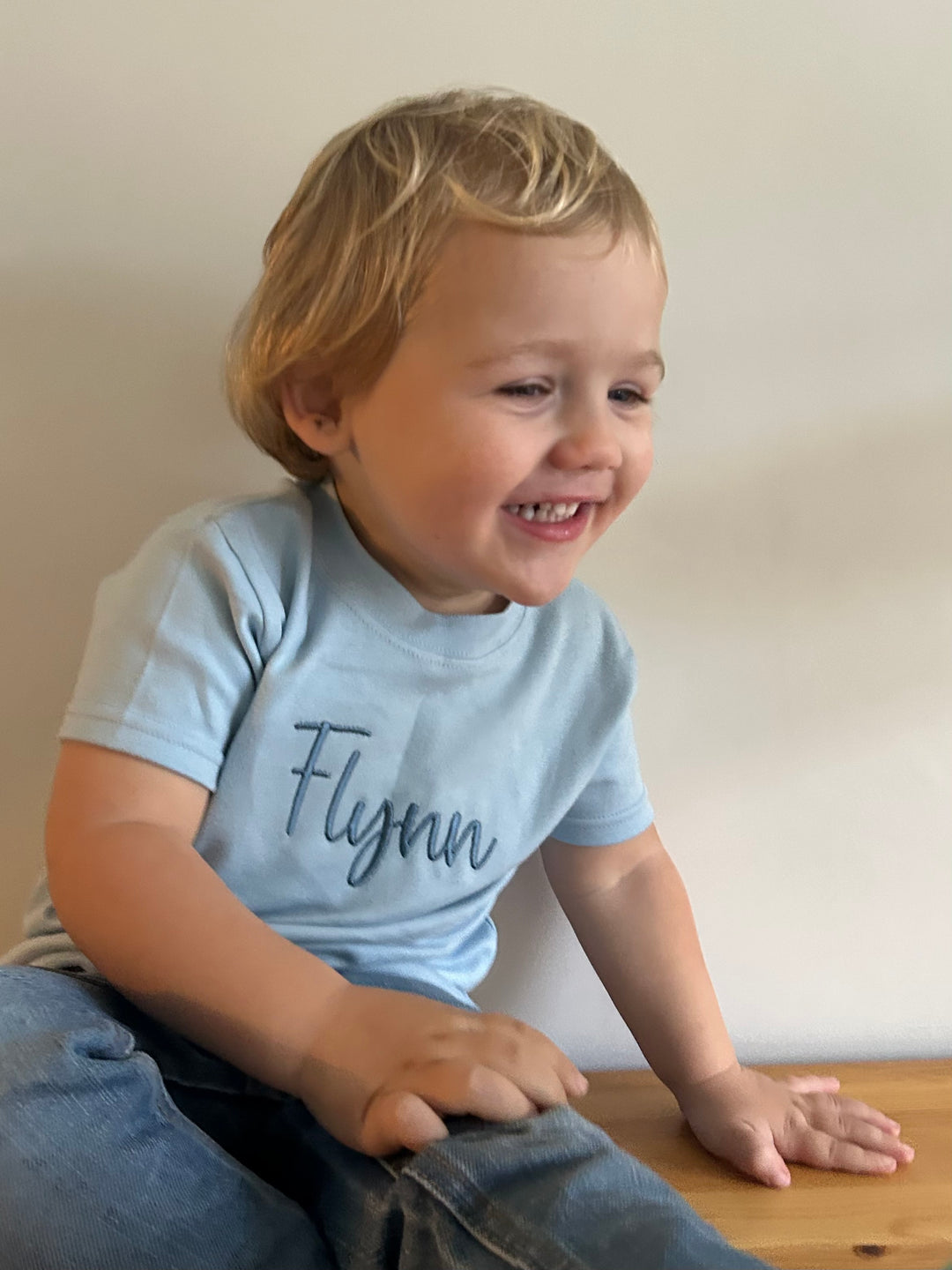 Mabel & Fox - Personalised Name T-Shirt - Blue - Mabel & Fox