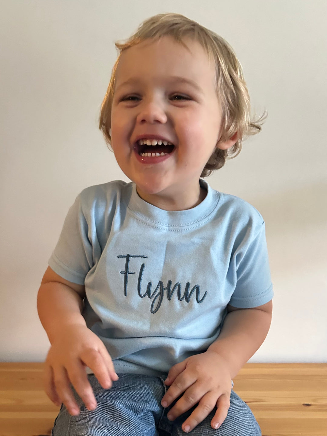 Mabel & Fox - Personalised Name T-Shirt - Blue - Mabel & Fox
