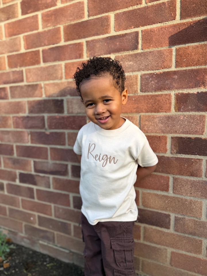 Mabel & Fox - Personalised Name T-Shirt - Oat - Mabel & Fox
