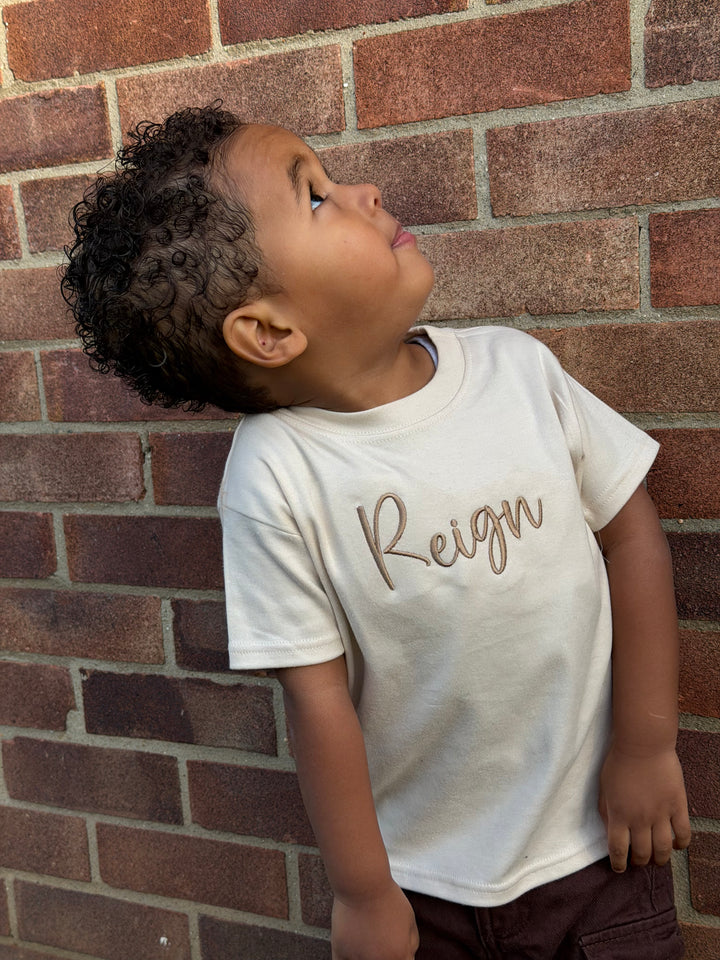 Mabel & Fox - Personalised Name T-Shirt - Oat - Mabel & Fox