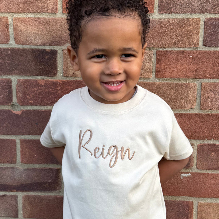 Mabel & Fox - Personalised Name T-Shirt - Oat - Mabel & Fox