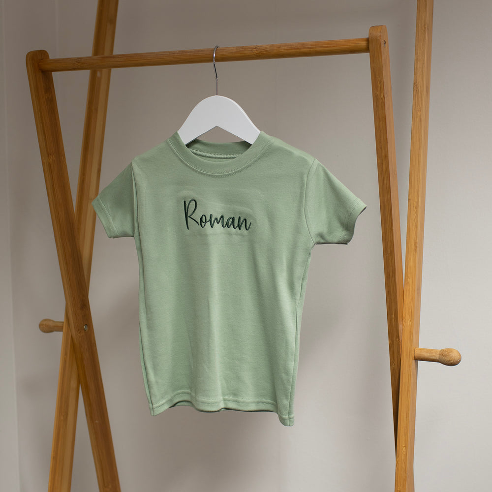 Mabel & Fox - Personalised Name T-Shirt - Sage - Mabel & Fox