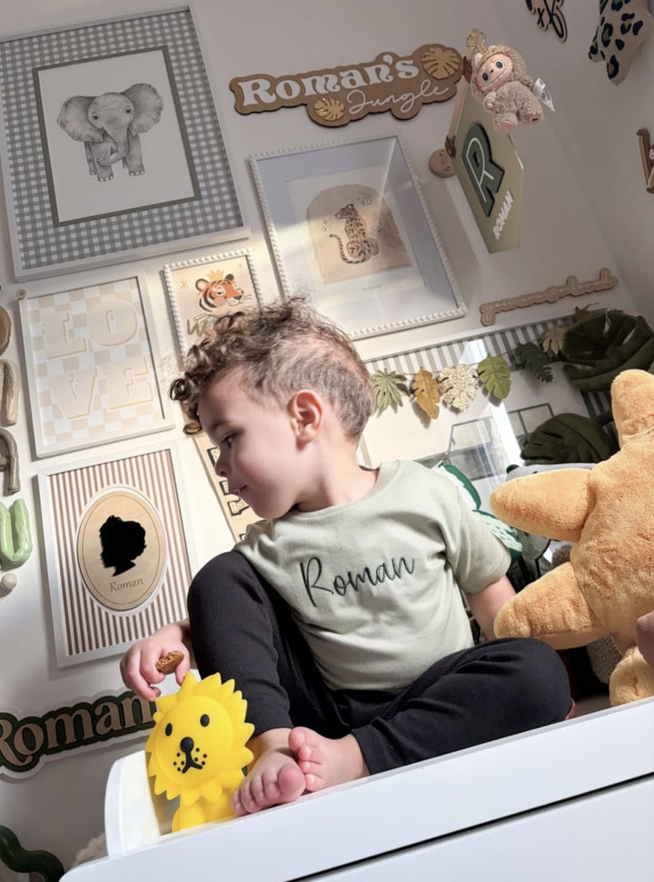 Mabel & Fox - Personalised Name T-Shirt - Sage - Mabel & Fox