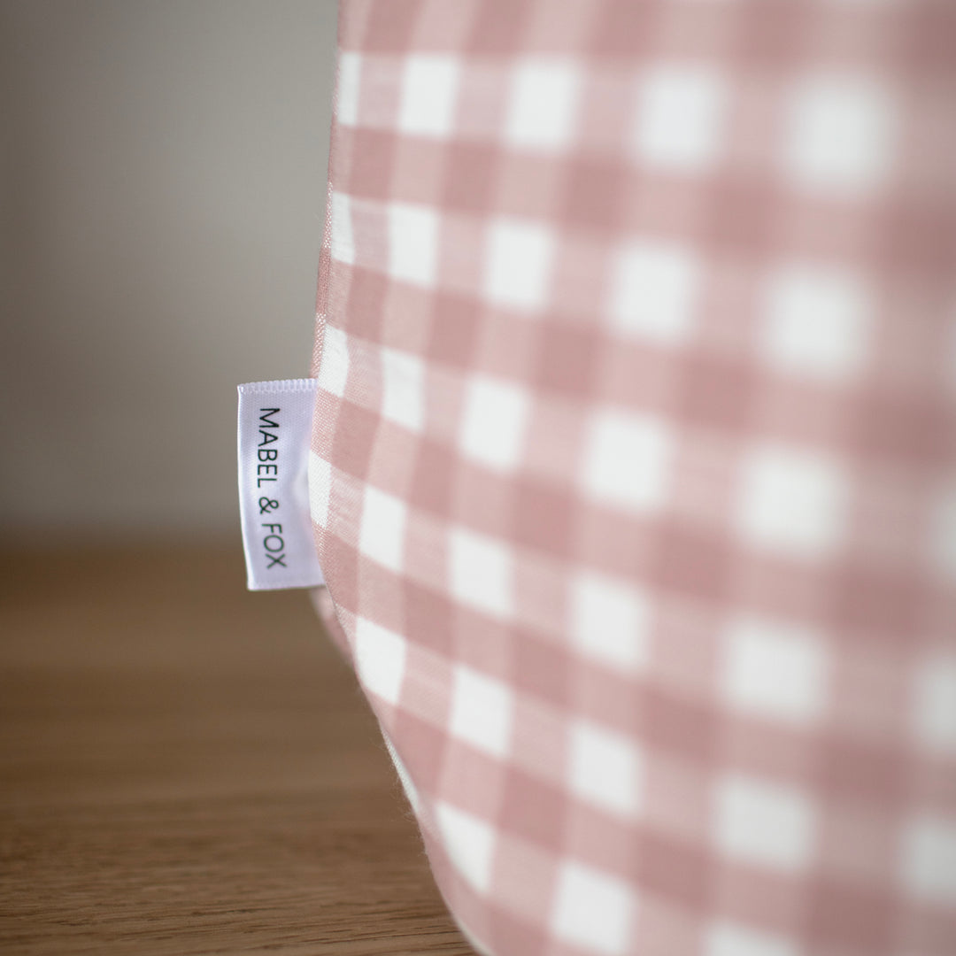 Mabel & Fox - Personalised Pink Gingham Ruffle Basket - Embroidered - Mabel & Fox