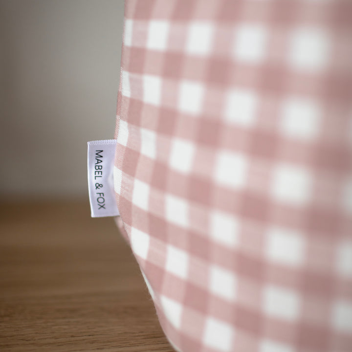 Mabel & Fox - Personalised Pink Gingham Ruffle Basket - Embroidered - Mabel & Fox