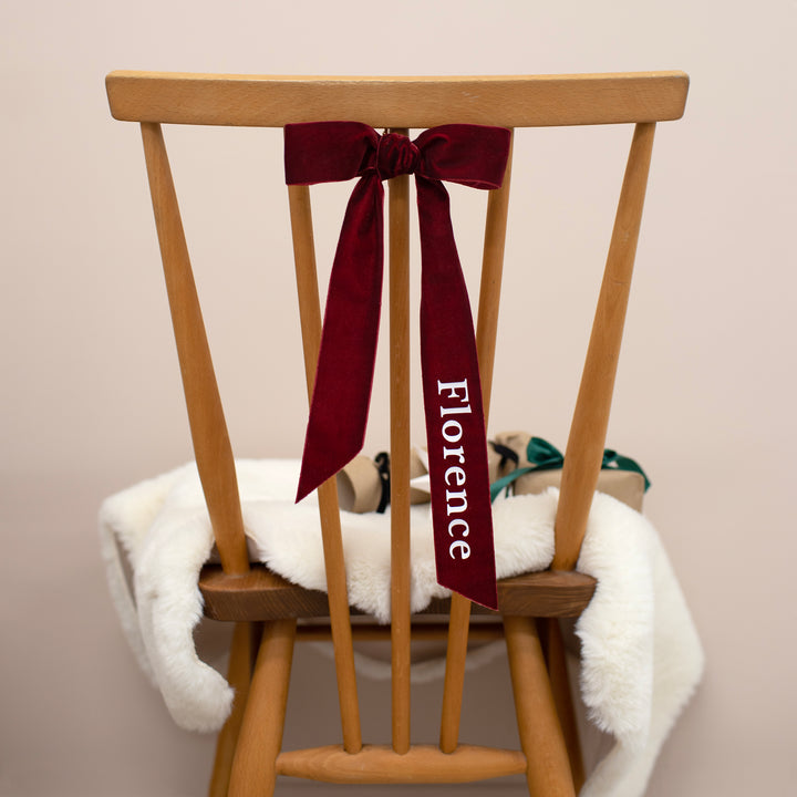 Mabel & Fox - Personalised Velvet Bow - Mabel & Fox