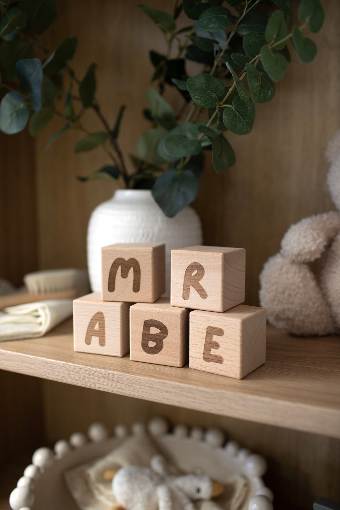 Mabel & Fox - Personalised Wooden Blocks - Playful Rounded - Mabel & Fox