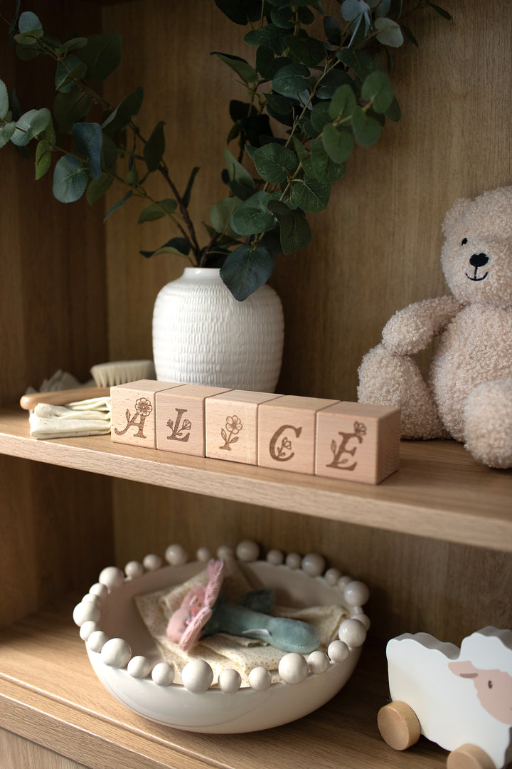 Mabel & Fox - Personalised Wooden Blocks - Wildflower - Mabel & Fox