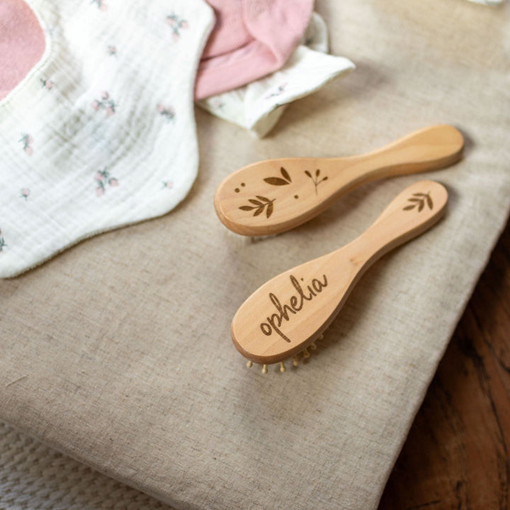 Mabel & Fox - Personalised Wooden Brush Set - Botanical (3 Pack) - Mabel & Fox