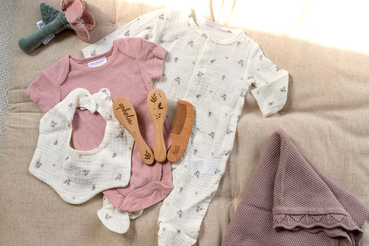 Mabel & Fox - Personalised Wooden Brush Set - Botanical (3 Pack) - Mabel & Fox