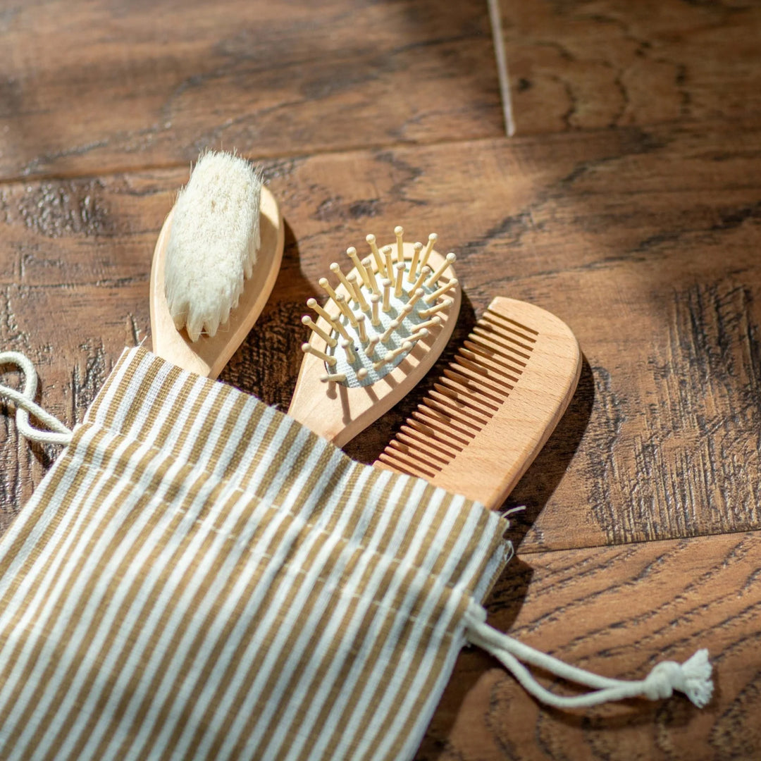 Mabel & Fox - Personalised Wooden Brush Set - Bow Cute - Mabel & Fox