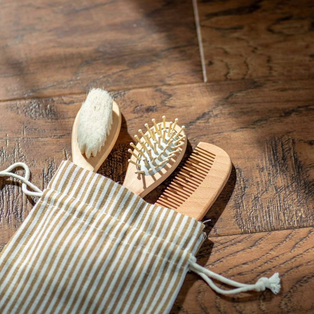 Mabel & Fox - Personalised Wooden Brush Set - Safari - Elephant - Mabel & Fox