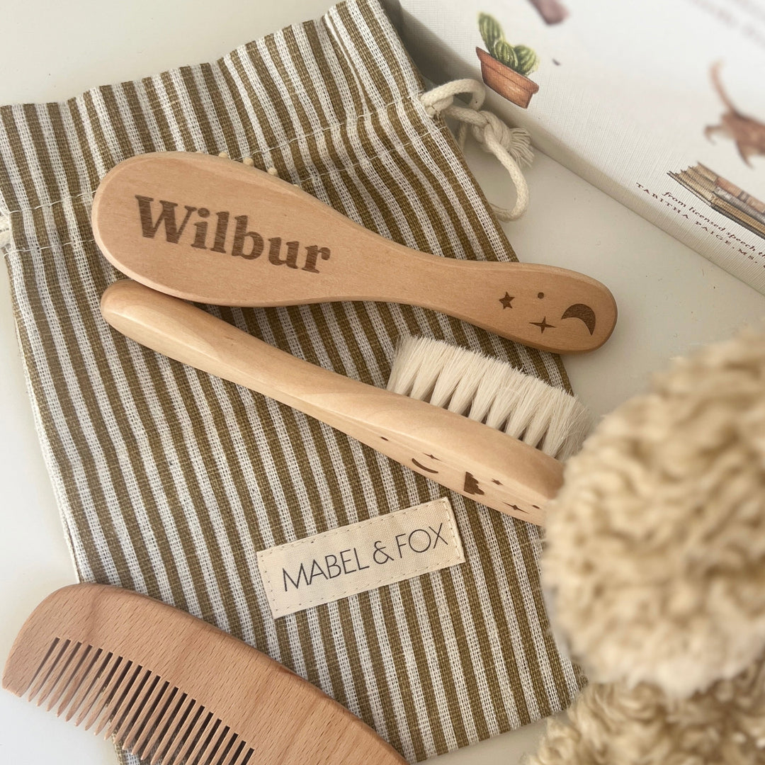 Mabel & Fox - Personalised Wooden Brush Set - Starry Night (3 Pack) - Mabel & Fox