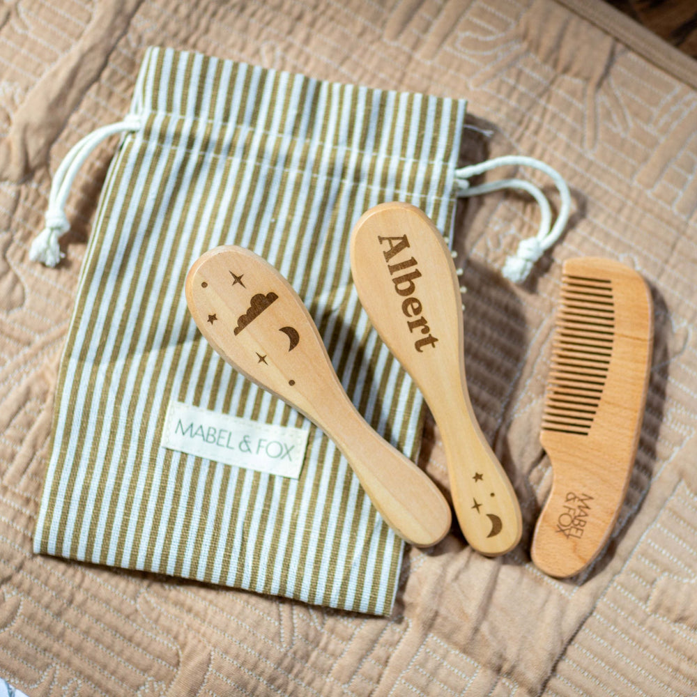Mabel & Fox - Personalised Wooden Brush Set - Starry Night (3 Pack) - Mabel & Fox