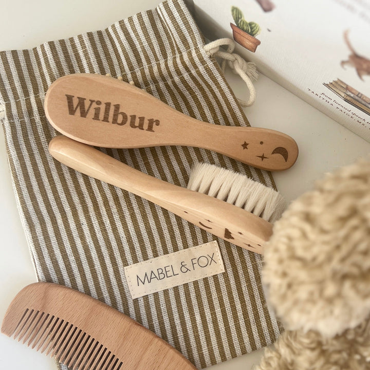 Mabel & Fox - Personalised Wooden Brush Set - Starry Night (3 Pack) - Mabel & Fox