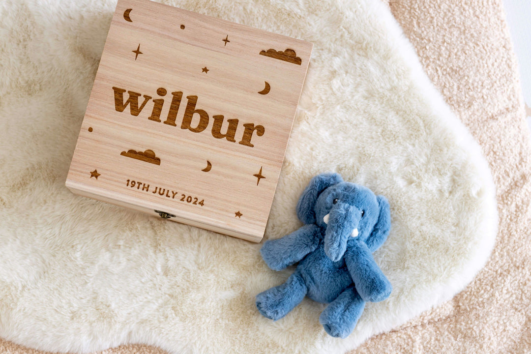 Mabel & Fox - Personalised Wooden Memory Box - Starry Night - Mabel & Fox