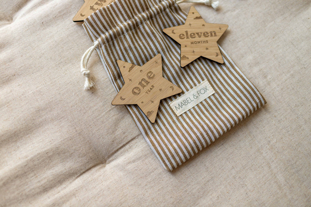 Mabel & Fox - Personalised Wooden Milestone Cards - Starry Night - Mabel & Fox
