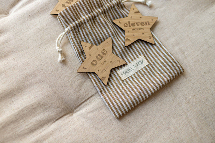 Mabel & Fox - Personalised Wooden Milestone Cards - Starry Night - Mabel & Fox