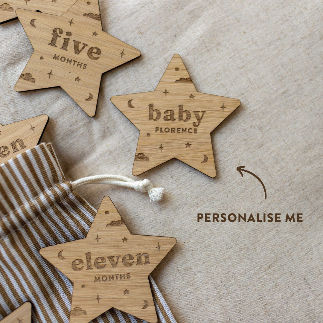 Mabel & Fox - Personalised Wooden Milestone Cards - Starry Night - Mabel & Fox