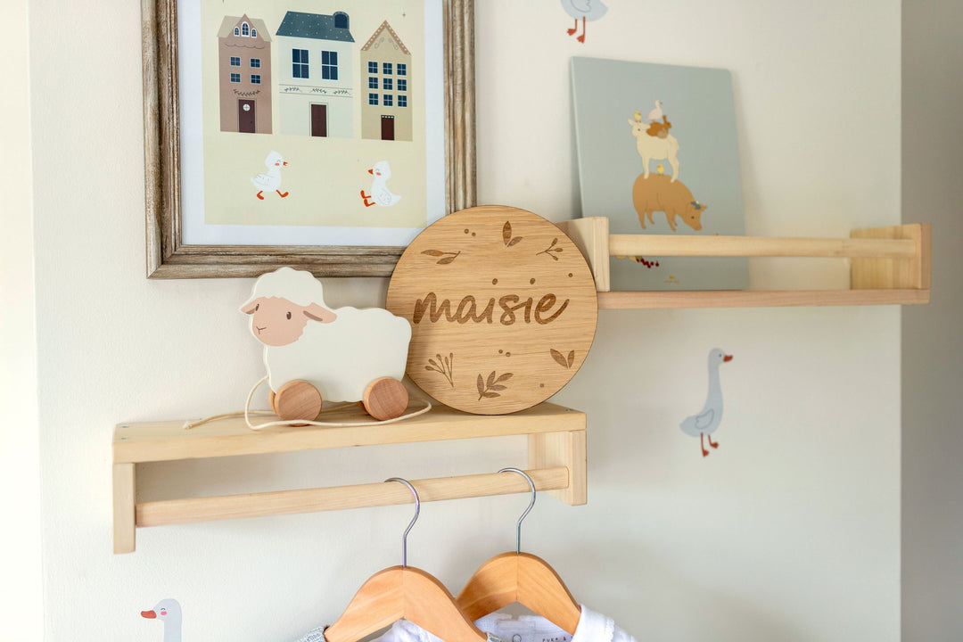 Mabel & Fox - Personalised Wooden Name Sign - Botanical - Mabel & Fox