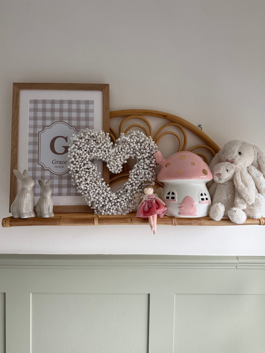 Mabel & Fox - Rattan Wall Shelf - Mabel & Fox