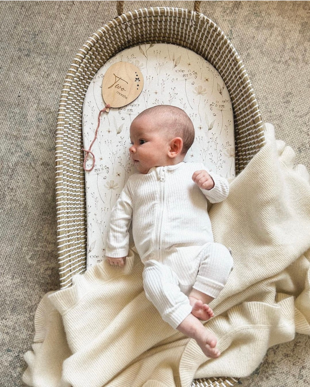 Mabel & Fox - Seagrass Baby Changing Basket - Mabel & Fox