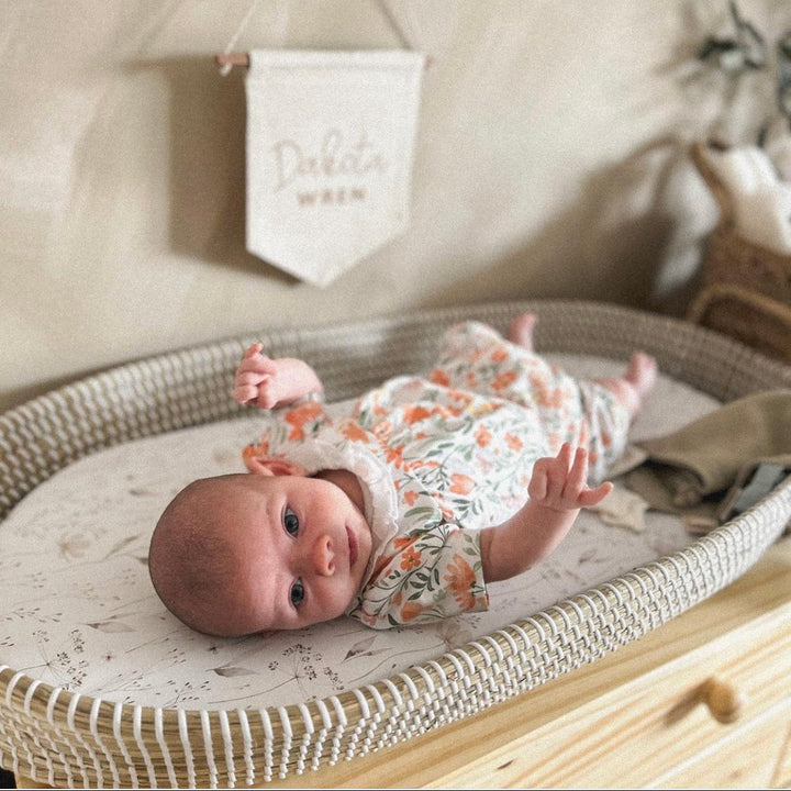 Mabel & Fox - Seagrass Baby Changing Basket - Mabel & Fox