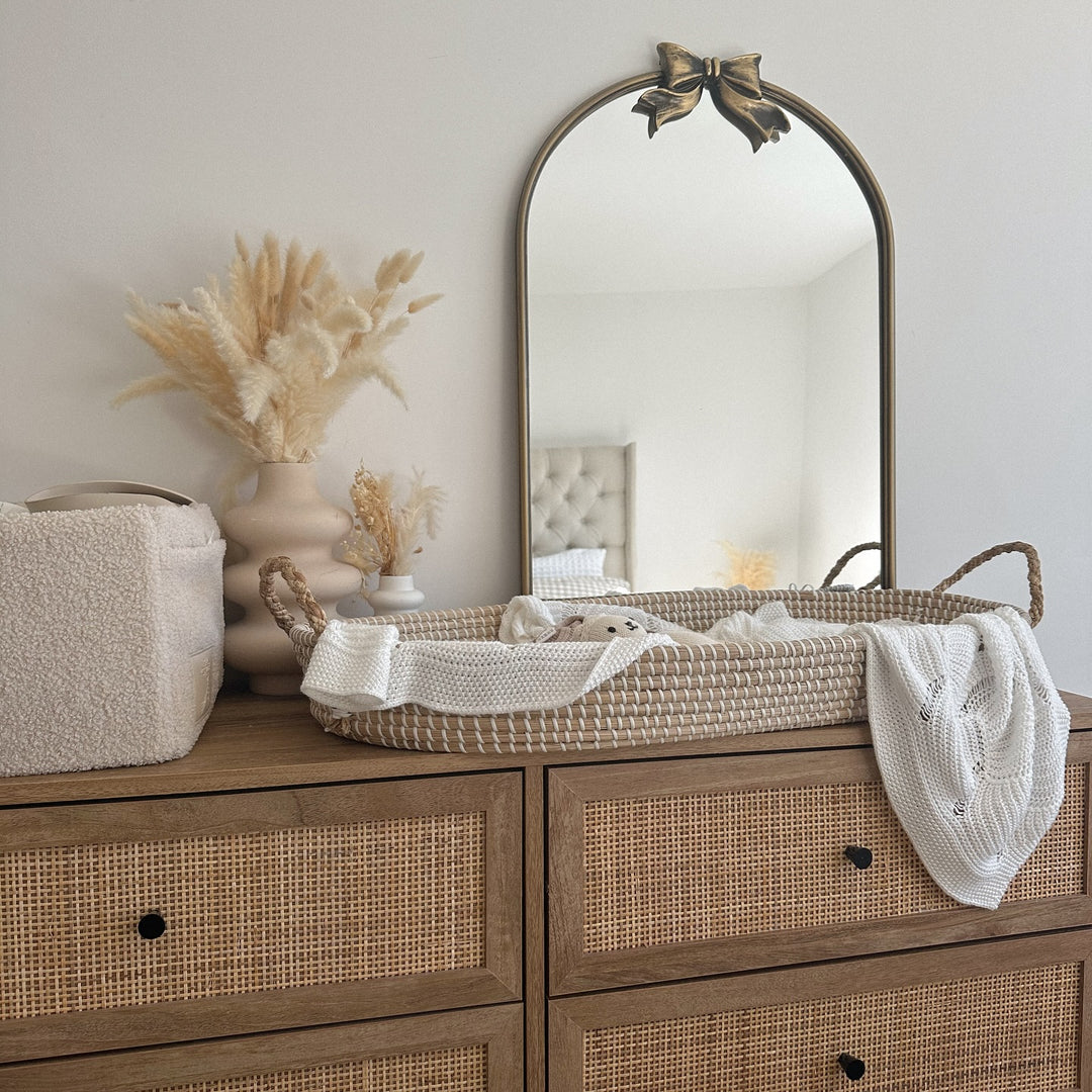 Mabel & Fox - Seagrass Baby Changing Basket - Mabel & Fox