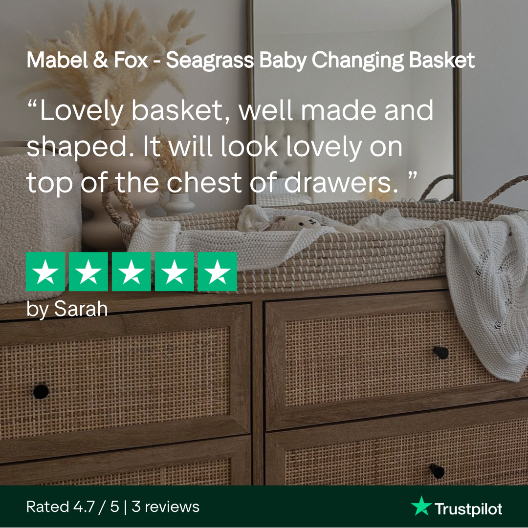Mabel & Fox - Seagrass Baby Changing Basket - Mabel & Fox
