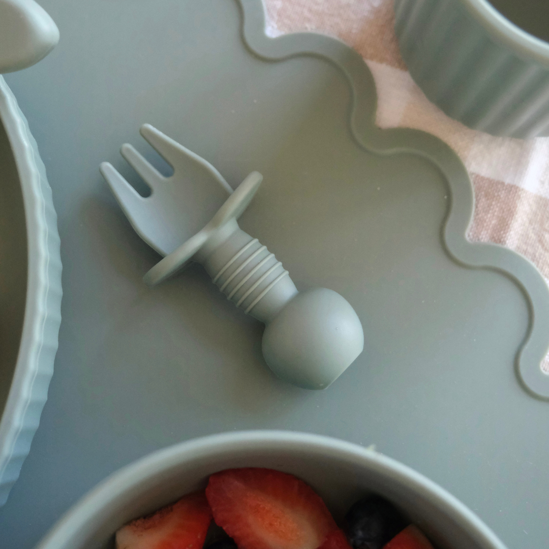 Mabel & Fox - Silicone Baby Cutlery - Blue - Mabel & Fox