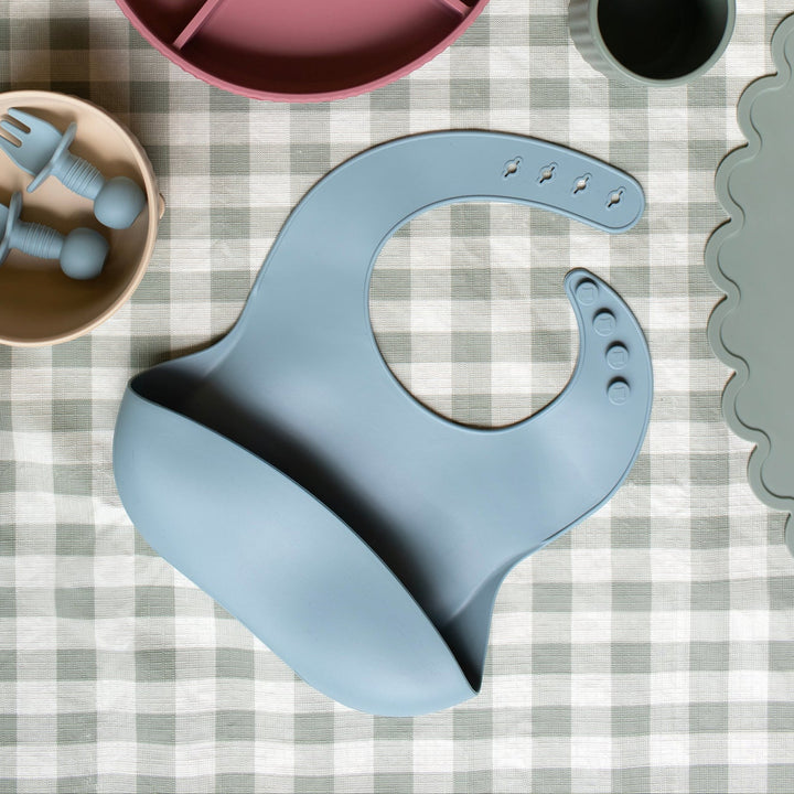 Mabel & Fox - Silicone Bib - Blue - Mabel & Fox
