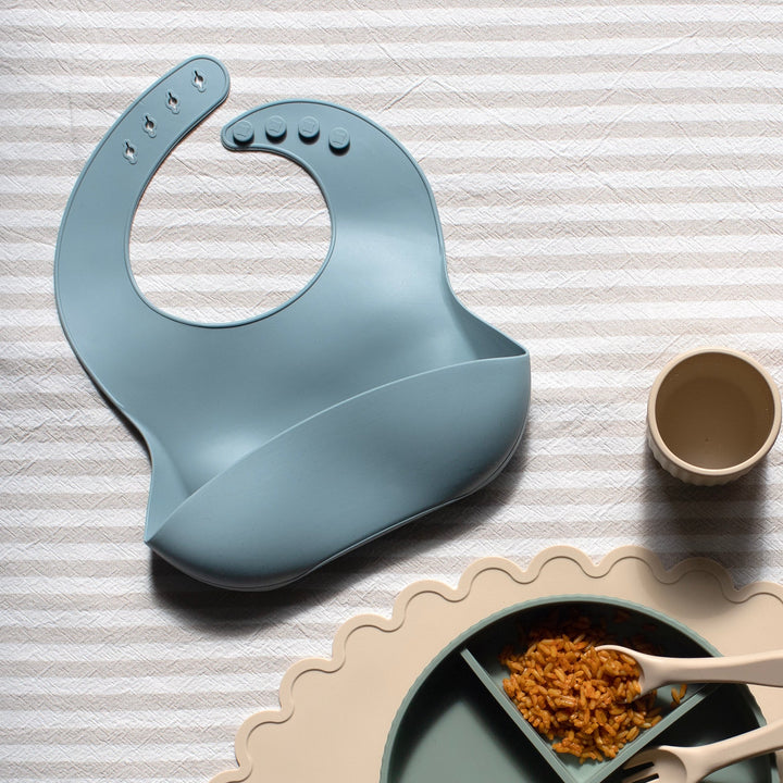Mabel & Fox - Silicone Bib - Blue - Mabel & Fox