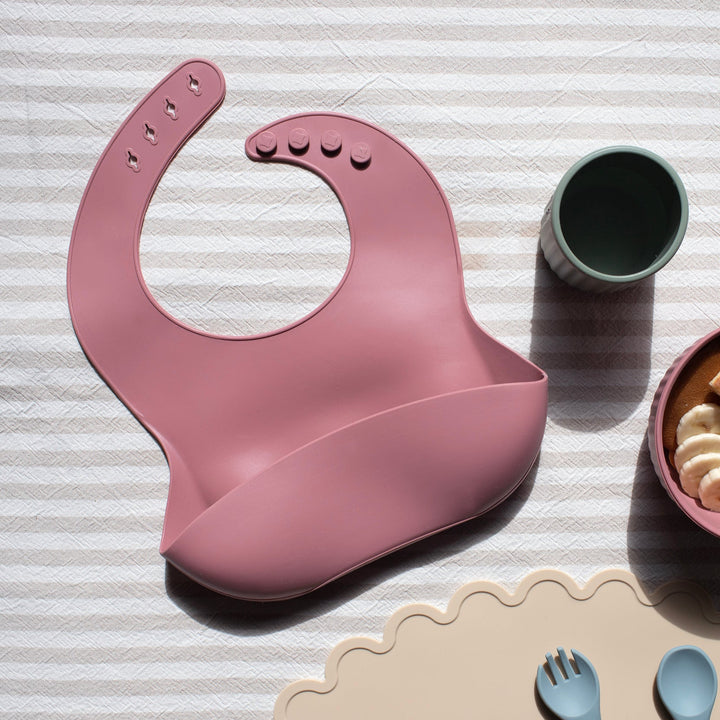 Mabel & Fox - Silicone Bib - Pink - Mabel & Fox