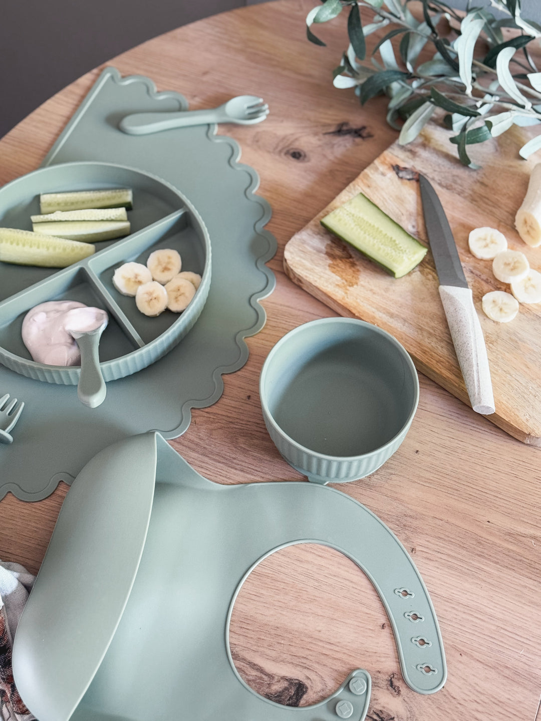 Mabel & Fox - Silicone Bowl - Sage - Mabel & Fox
