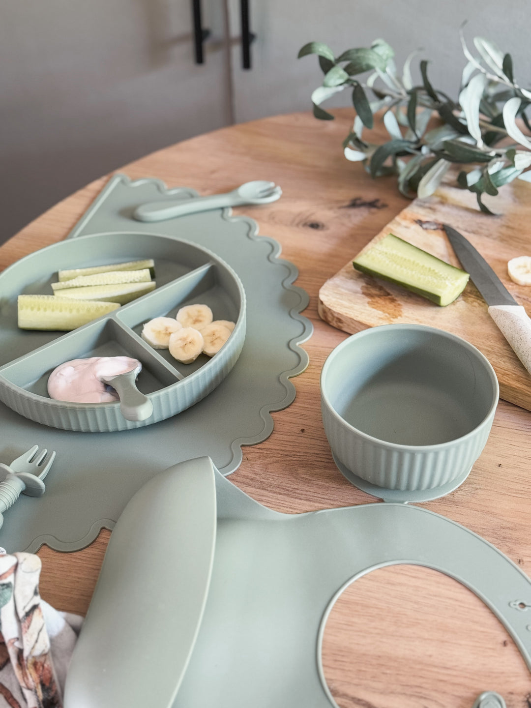 Mabel & Fox - Silicone Bowl - Sage - Mabel & Fox