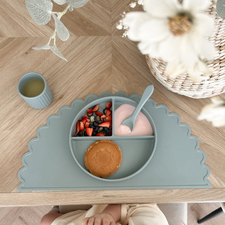 Mabel & Fox - Silicone Scalloped Placemat - Blue - Mabel & Fox