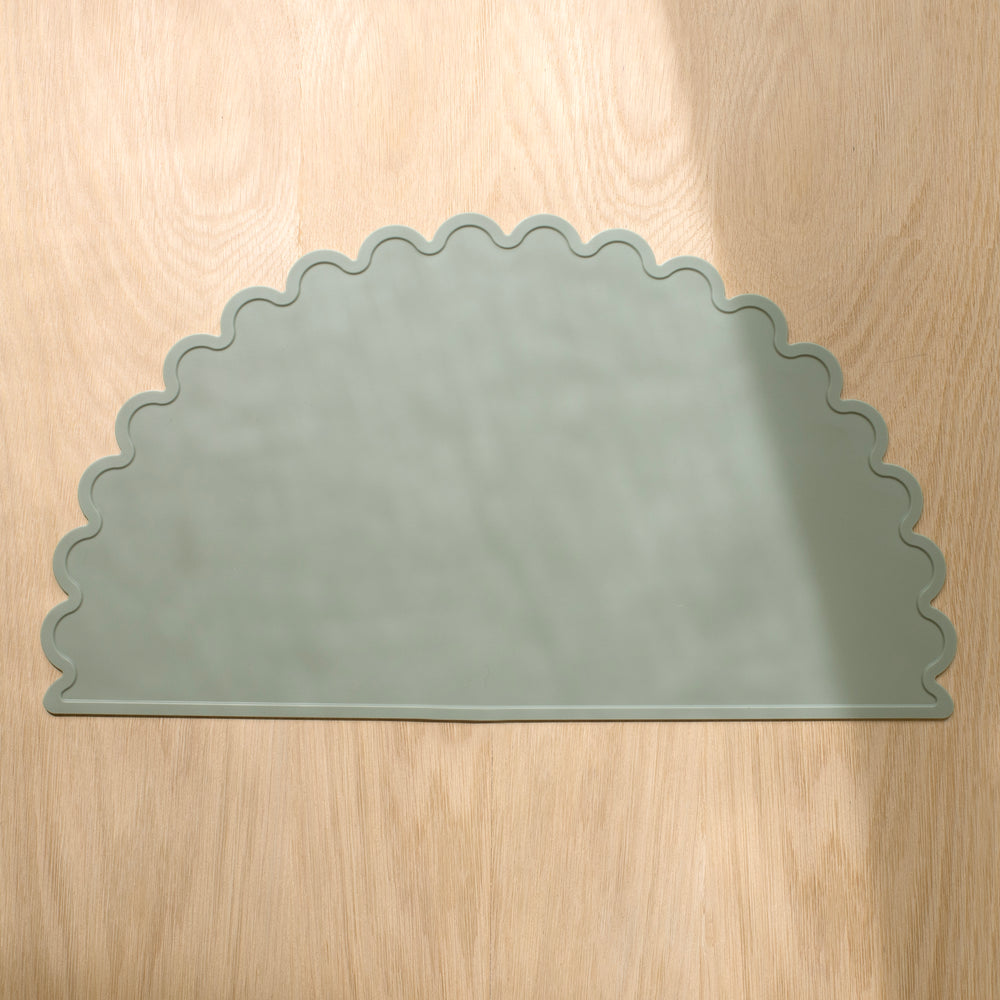 Mabel & Fox - Silicone Scalloped Placemat - Sage - Mabel & Fox