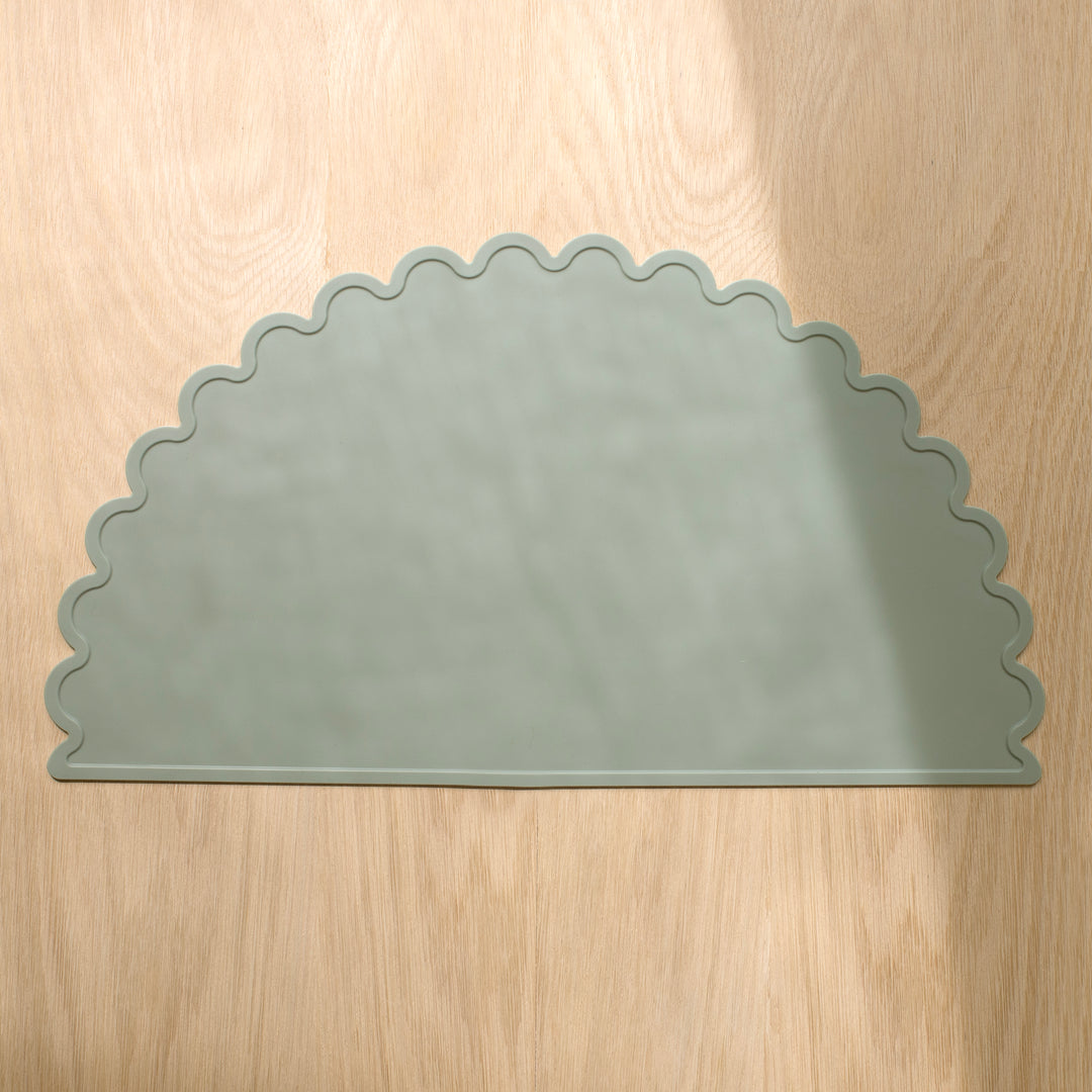 Mabel & Fox - Silicone Scalloped Placemat - Sage - Mabel & Fox