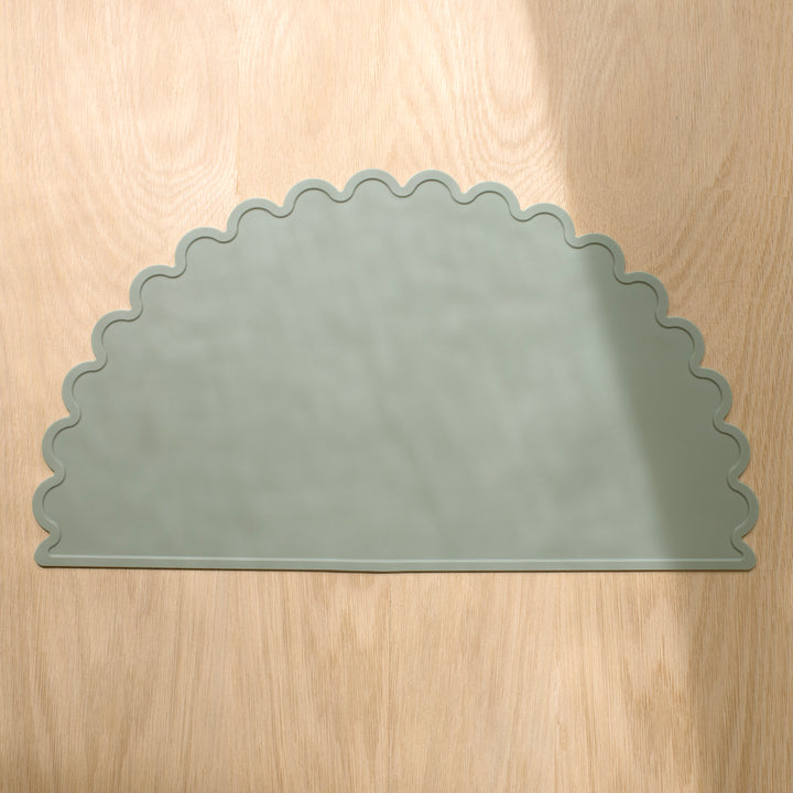 Mabel & Fox - Silicone Scalloped Placemat - Sage - Mabel & Fox