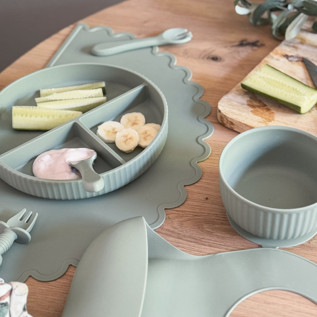 Mabel & Fox - Silicone Scalloped Placemat - Sage - Mabel & Fox