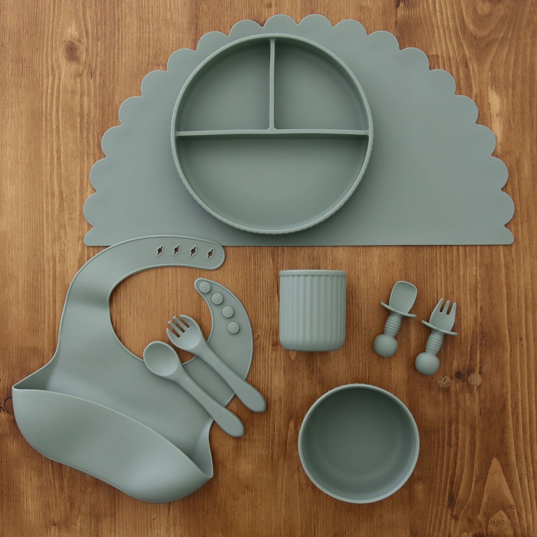 Mabel & Fox - Silicone Scalloped Placemat - Sage - Mabel & Fox