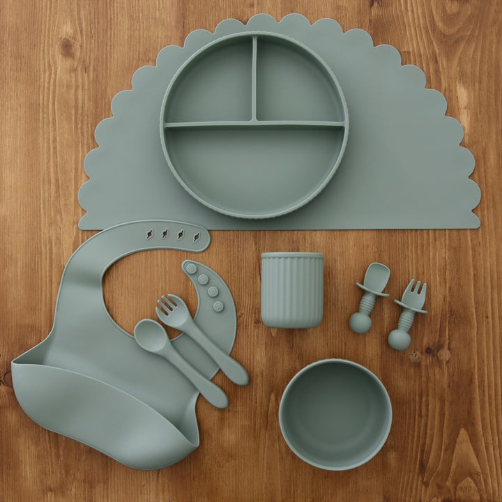 Mabel & Fox - Silicone Scalloped Placemat - Sage - Mabel & Fox