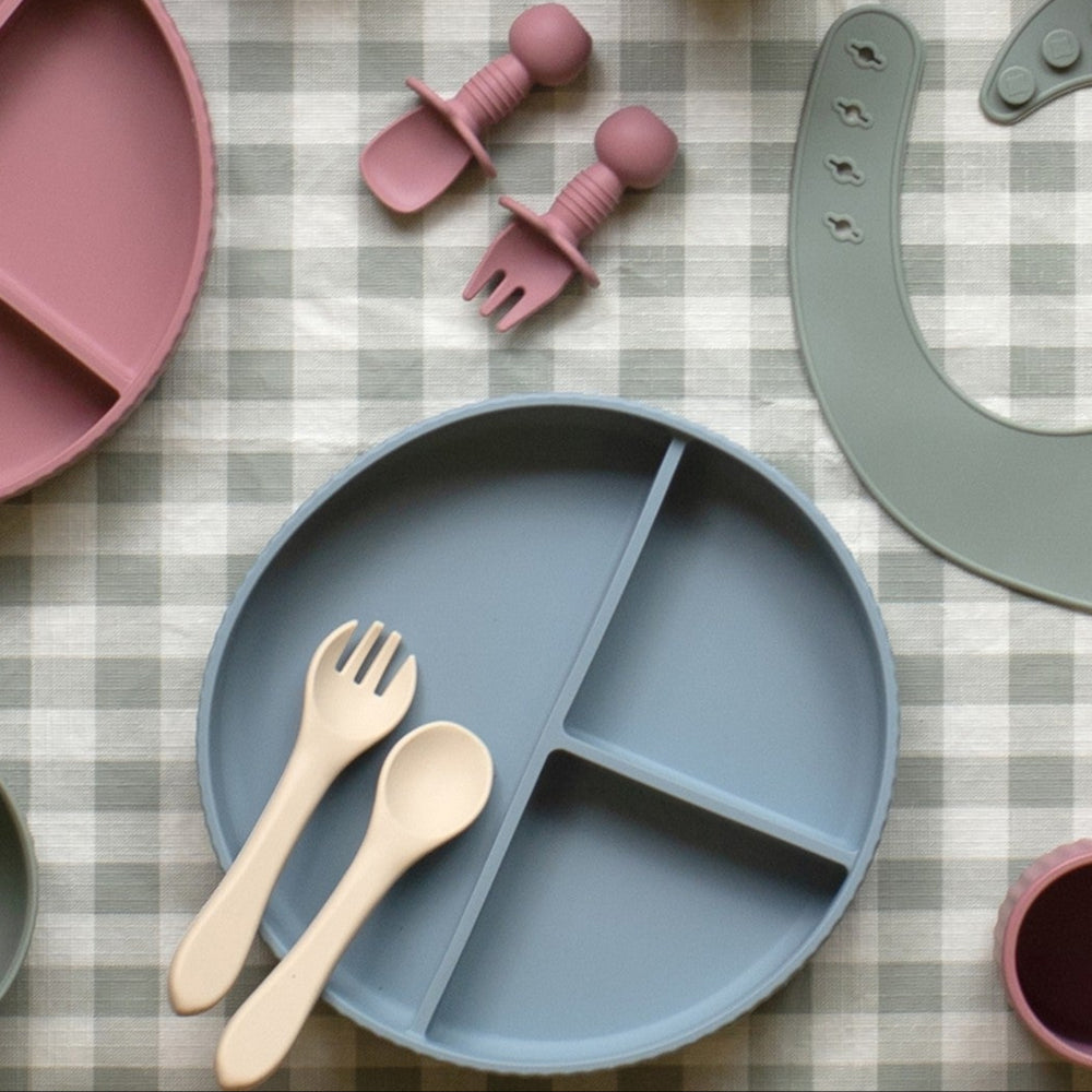 Mabel & Fox - Silicone Spoon & Fork Set - Beige - Mabel & Fox