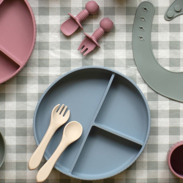 Mabel & Fox - Silicone Spoon & Fork Set - Beige - Mabel & Fox