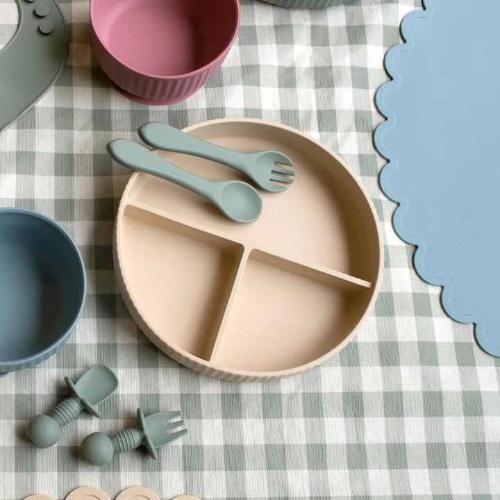 Mabel & Fox - Silicone Spoon & Fork Set - Sage - Mabel & Fox