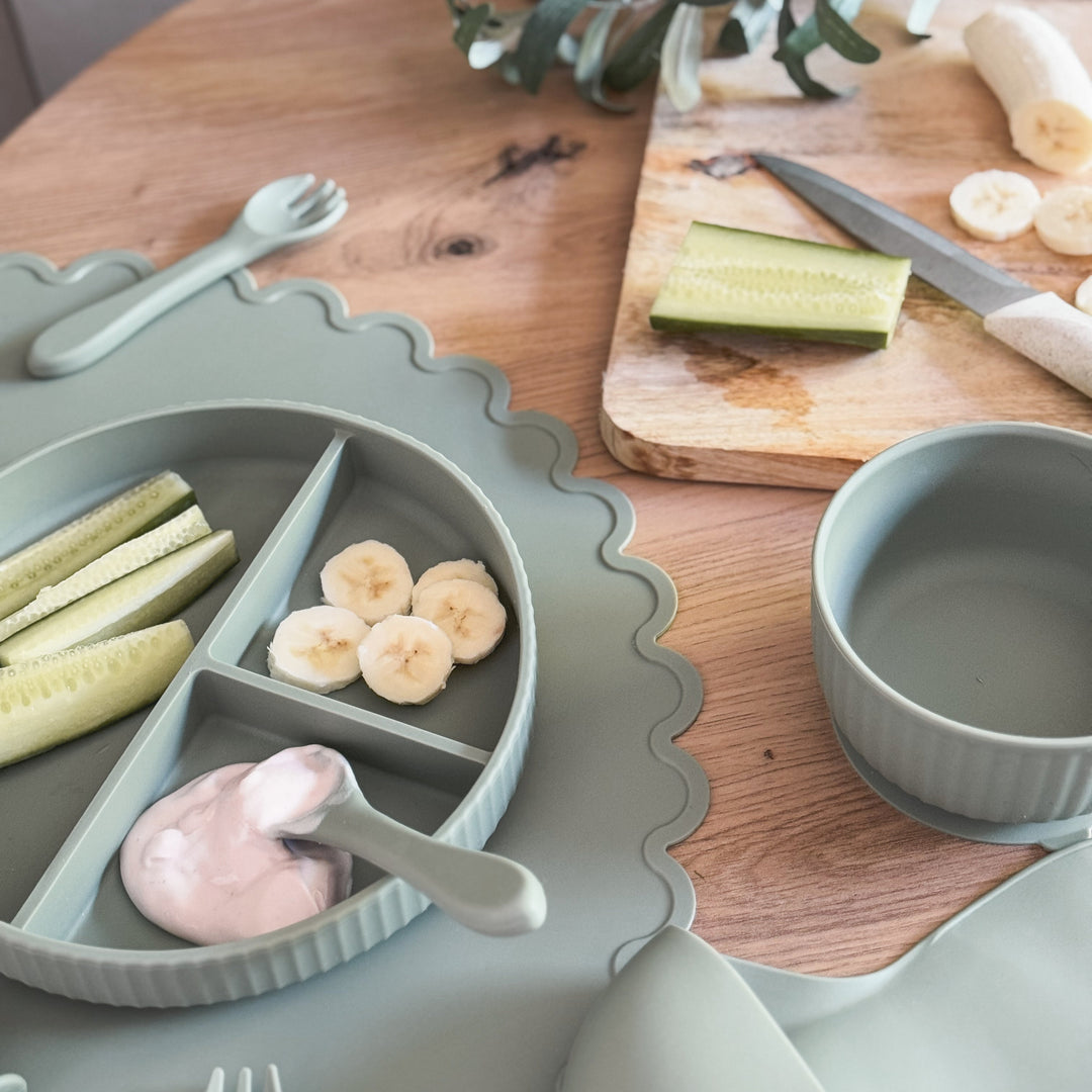 Mabel & Fox - Silicone Spoon & Fork Set - Sage - Mabel & Fox