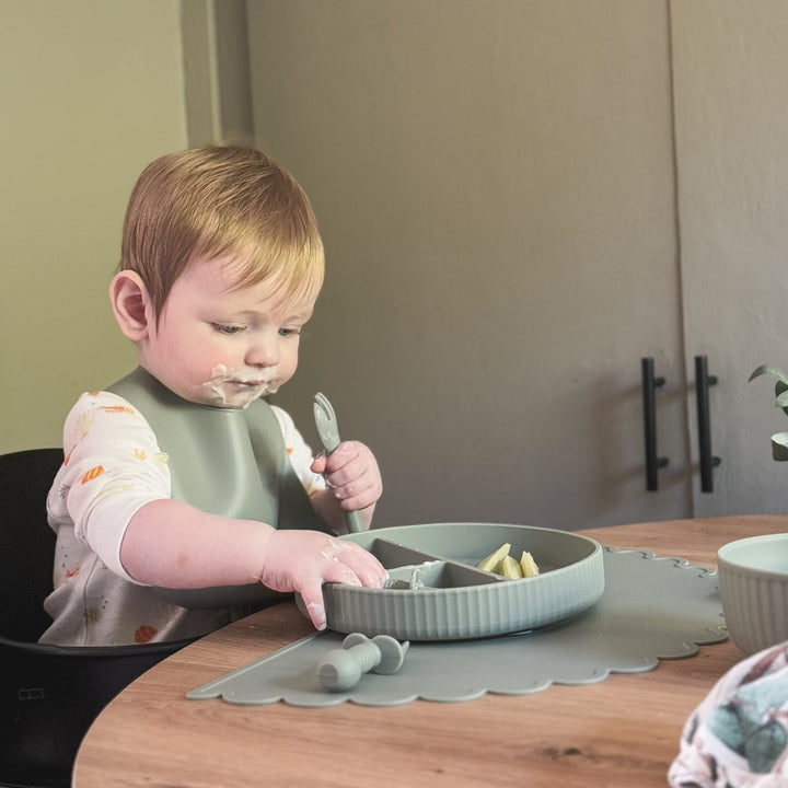 Mabel & Fox - Silicone Spoon & Fork Set - Sage - Mabel & Fox