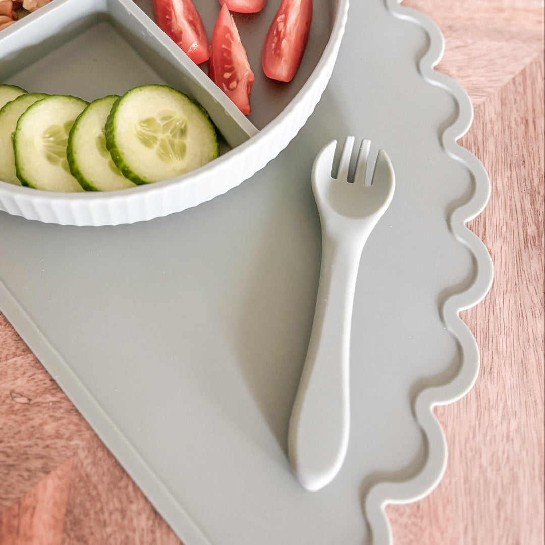 Mabel & Fox - Silicone Spoon & Fork Set - Sage - Mabel & Fox